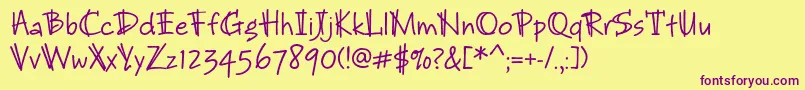 Brunojbstd Font – Purple Fonts on Yellow Background