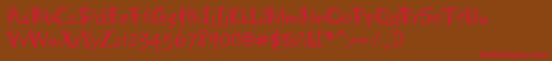Brunojbstd Font – Red Fonts on Brown Background
