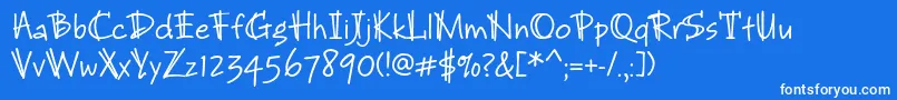 Brunojbstd Font – White Fonts on Blue Background