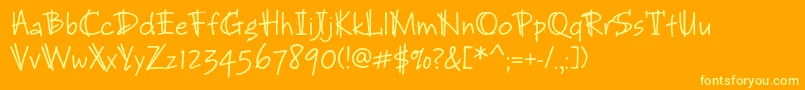 Brunojbstd Font – Yellow Fonts on Orange Background