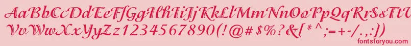 IsadorastdBold-Schriftart – Rote Schriften auf rosa Hintergrund