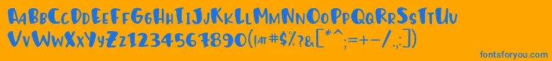 HumphreyRegular Font – Blue Fonts on Orange Background