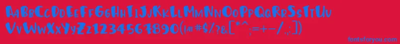 HumphreyRegular Font – Blue Fonts on Red Background