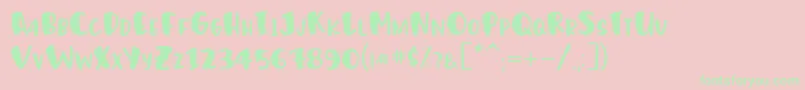 HumphreyRegular Font – Green Fonts on Pink Background