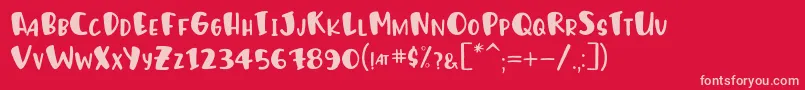 HumphreyRegular Font – Pink Fonts on Red Background