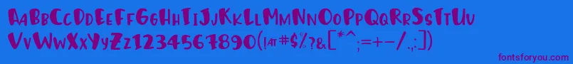 HumphreyRegular Font – Purple Fonts on Blue Background
