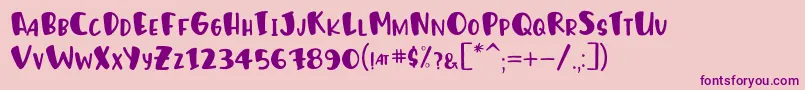 HumphreyRegular Font – Purple Fonts on Pink Background