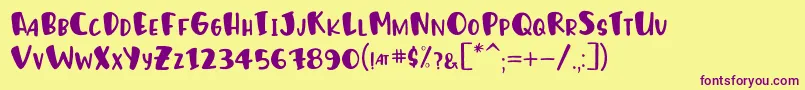 HumphreyRegular Font – Purple Fonts on Yellow Background