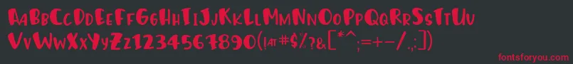 HumphreyRegular Font – Red Fonts on Black Background