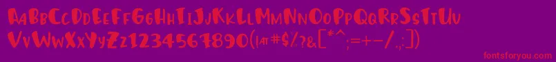 HumphreyRegular Font – Red Fonts on Purple Background