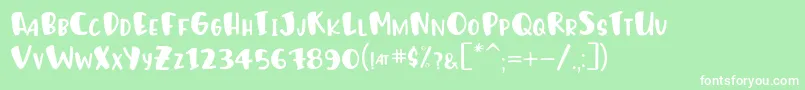 HumphreyRegular-Schriftart – Weiße Schriften auf grünem Hintergrund