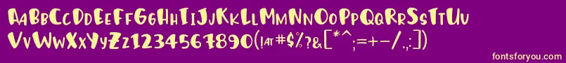 HumphreyRegular Font – Yellow Fonts on Purple Background