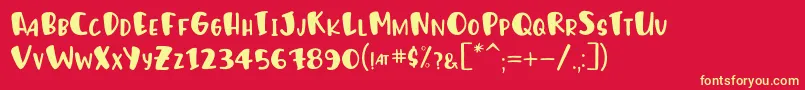 HumphreyRegular Font – Yellow Fonts on Red Background
