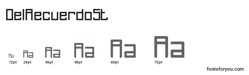 DelRecuerdoSt Font Sizes