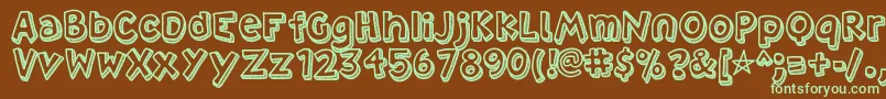 Villa Font – Green Fonts on Brown Background