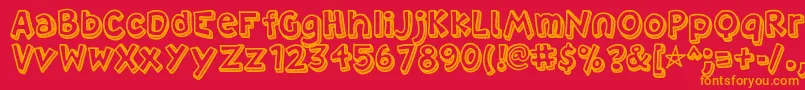 Villa Font – Orange Fonts on Red Background