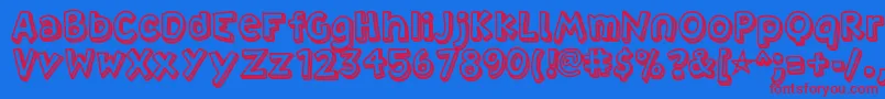 フォントVilla – 赤い文字の青い背景