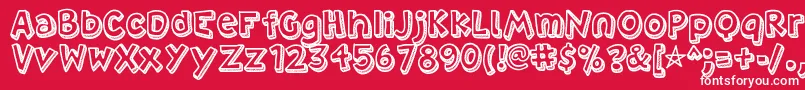 Villa Font – White Fonts on Red Background