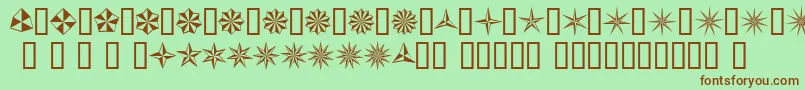 フォントBasicStar – 緑の背景に茶色のフォント