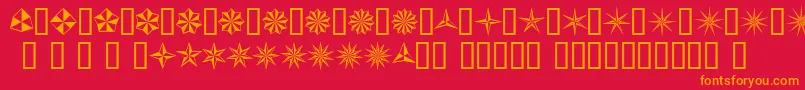 フォントBasicStar – 赤い背景にオレンジの文字