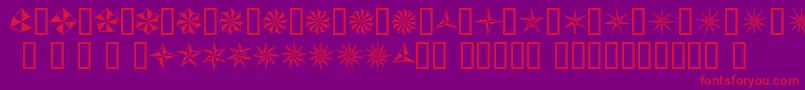 フォントBasicStar – 紫の背景に赤い文字