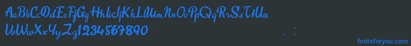 フォントSweetAbout – 黒い背景に青い文字
