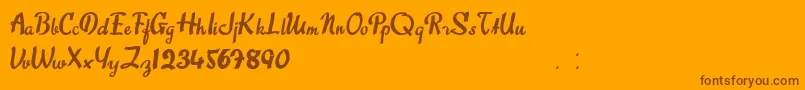 SweetAbout-Schriftart – Braune Schriften auf orangefarbenem Hintergrund