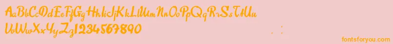 SweetAbout-Schriftart – Orangefarbene Schriften auf rosa Hintergrund