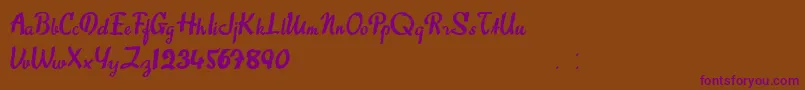 SweetAbout Font – Purple Fonts on Brown Background