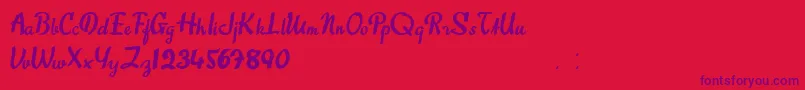 SweetAbout Font – Purple Fonts on Red Background