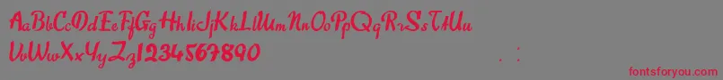 フォントSweetAbout – 赤い文字の灰色の背景