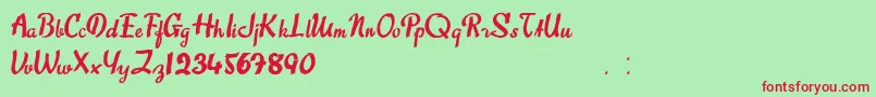 SweetAbout Font – Red Fonts on Green Background