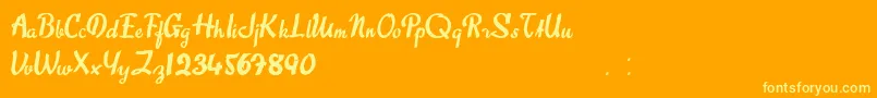 Fonte SweetAbout – fontes amarelas em um fundo laranja