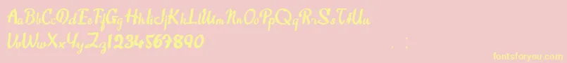 SweetAbout-Schriftart – Gelbe Schriften auf rosa Hintergrund