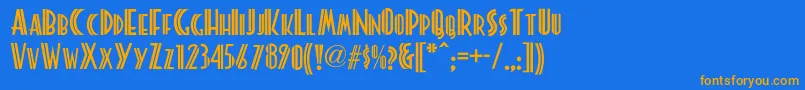 Platonicknf Font – Orange Fonts on Blue Background