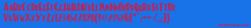 Platonicknf Font – Red Fonts on Blue Background