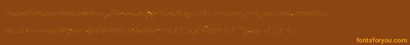 Bettyhomemaker-Schriftart – Orangefarbene Schriften auf braunem Hintergrund