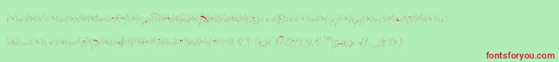 Bettyhomemaker Font – Red Fonts on Green Background