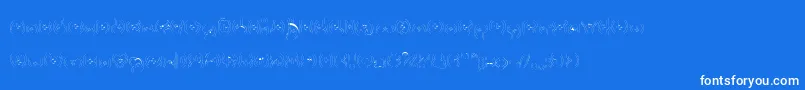 Bettyhomemaker-Schriftart – Weiße Schriften auf blauem Hintergrund