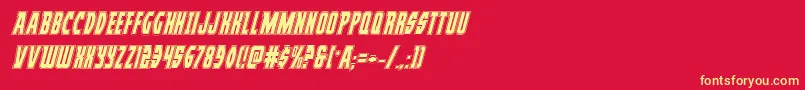 Prowleracadital Font – Yellow Fonts on Red Background