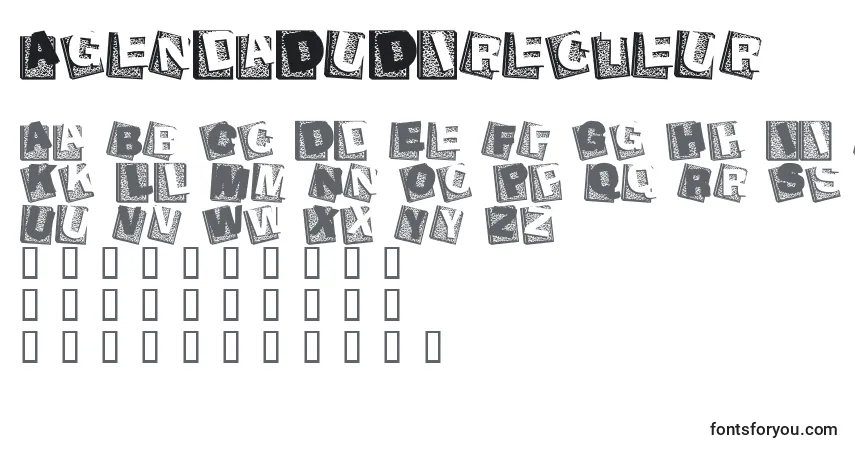 Schriftart AgendaDuDirecteur – Alphabet, Zahlen, spezielle Symbole