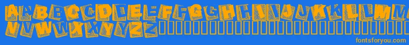 AgendaDuDirecteur-Schriftart – Orangefarbene Schriften auf blauem Hintergrund