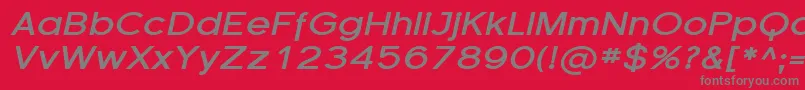 Шрифт FlorencesansExpBoldItalic – серые шрифты на красном фоне