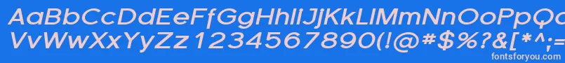 FlorencesansExpBoldItalic Font – Pink Fonts on Blue Background