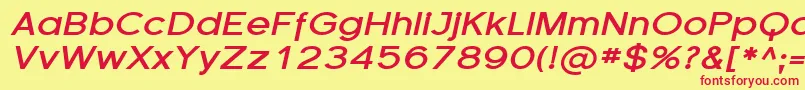 FlorencesansExpBoldItalic Font – Red Fonts on Yellow Background