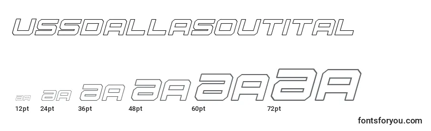 sizes of ussdallasoutital font, ussdallasoutital sizes