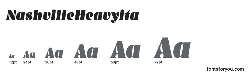 sizes of nashvilleheavyita font, nashvilleheavyita sizes