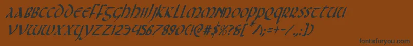 フォントFoucaultci – 黒い文字が茶色の背景にあります