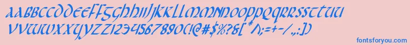 Foucaultci Font – Blue Fonts on Pink Background