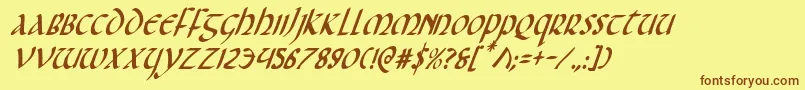 Foucaultci Font – Brown Fonts on Yellow Background